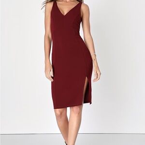 Lulus Iconic Moment Plum Purple Bodycon Midi Dress